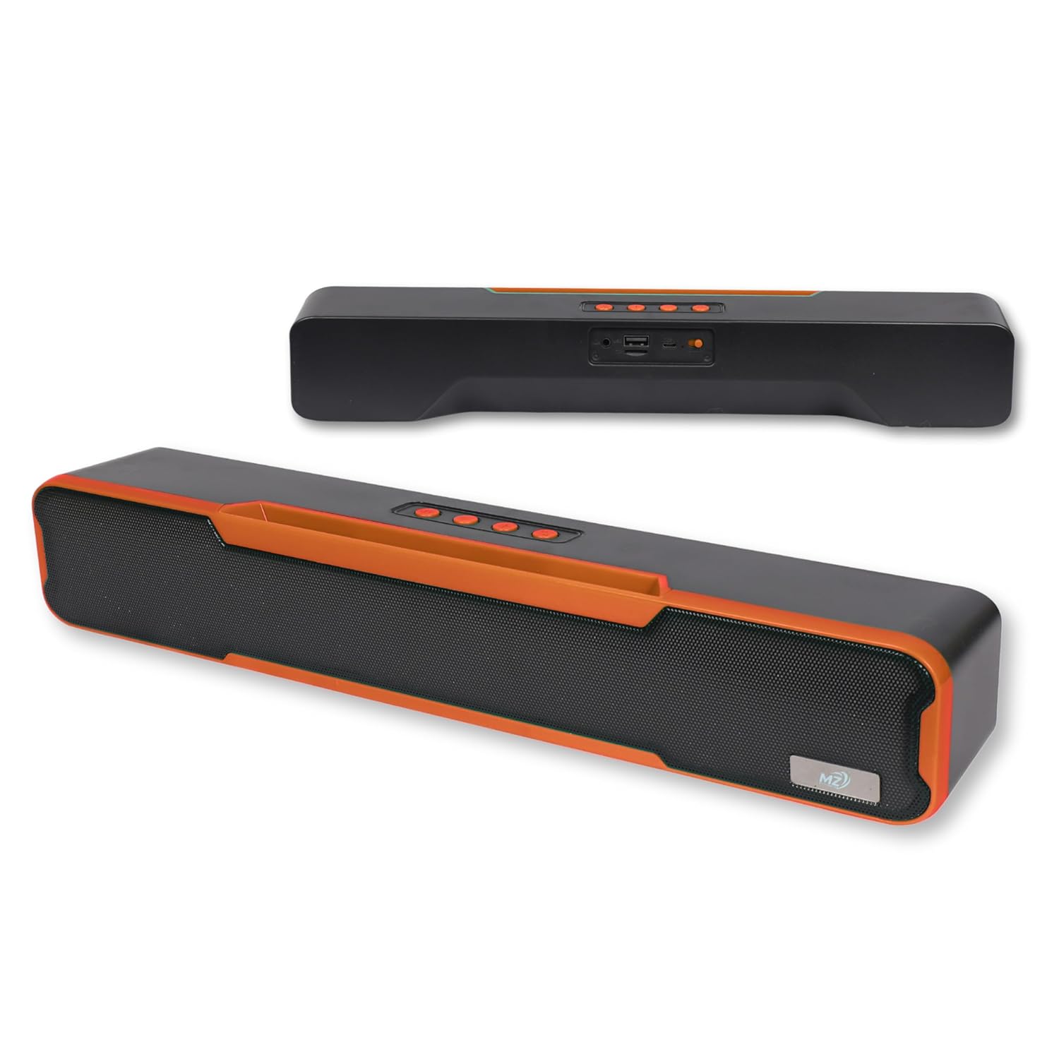 MZ Bluetooth Soundbar Speaker, Powerful Sound, RGB Lights, Soundbar for Phone / TV / Laptop / Tablets / Projectors, BT5.3 / FM Radio / Aux / TF Card / USB Playback & TWS Function MZ51 Orange